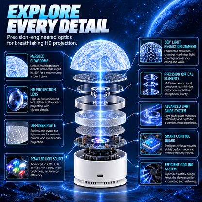 Aurora Dream Galaxy Projector  Transform Your Room After Dark.