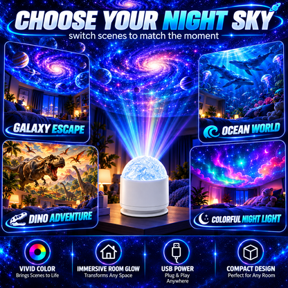 Aurora Dream Galaxy Projector  Transform Your Room After Dark.
