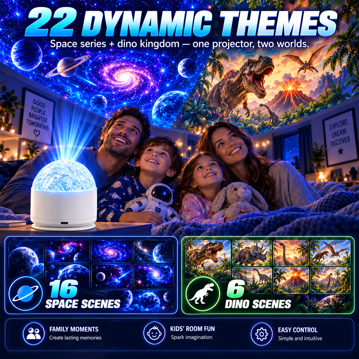 Aurora Dream Galaxy Projector  Transform Your Room After Dark.