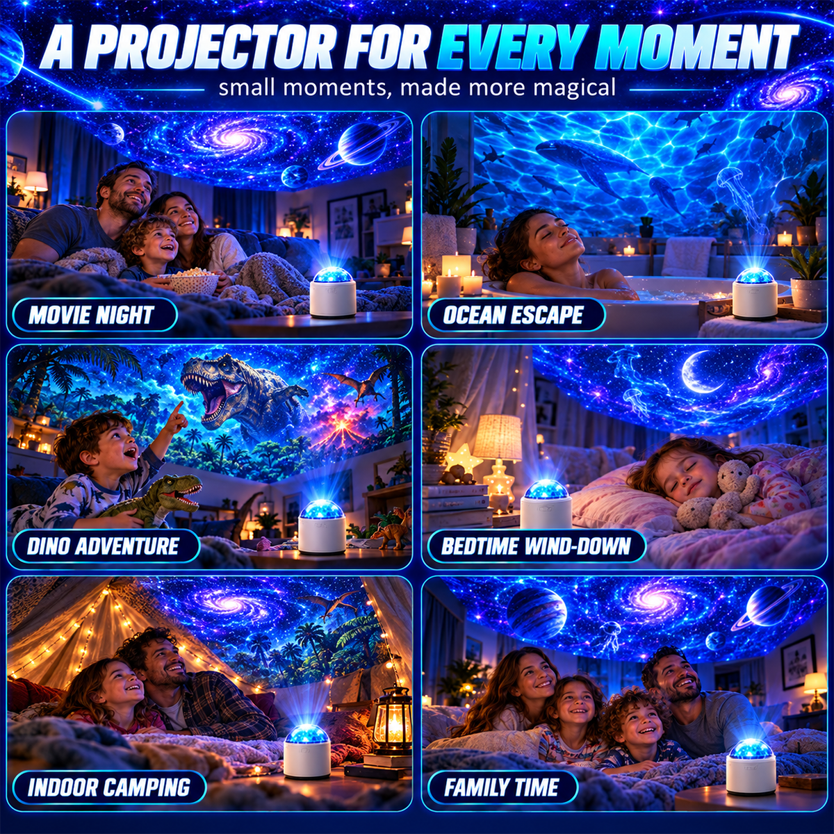 Aurora Dream Galaxy Projector  Transform Your Room After Dark.